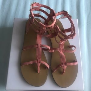 Pink gladiator sandals